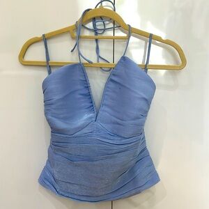 Line and Dot halter top!  Size XS periwinkle